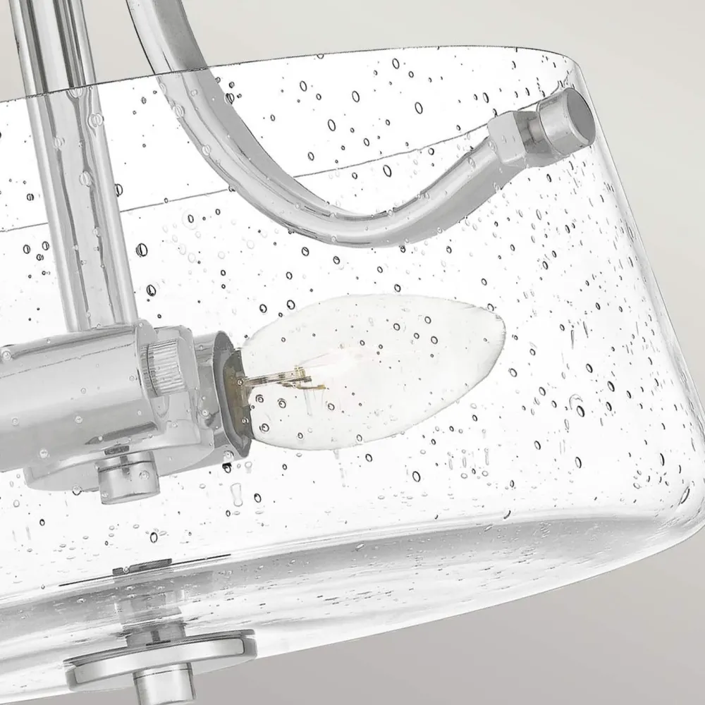 Hot Elstead Deckenlampe Jugendstil rund Ø 31,3 cm Nickel Metall Regenglas