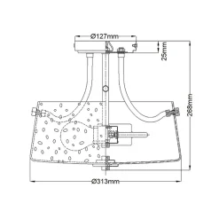 Hot Elstead Deckenlampe Jugendstil rund Ø 31,3 cm Nickel Metall Regenglas