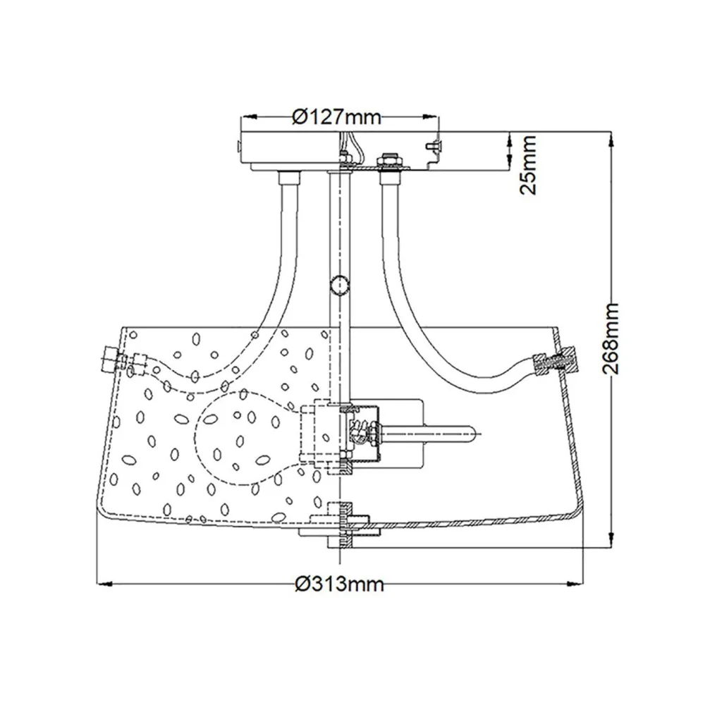 Hot Elstead Deckenlampe Jugendstil rund Ø 31,3 cm Nickel Metall Regenglas