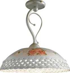 New Ferroluce Deckenlampe Keramik E27 Ø 42 cm rund Landhaus Stil