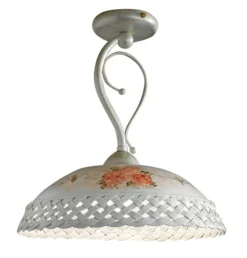 Ferroluce Deckenlampe Keramik E27 Ø 32 cm rund Landhaus ROSITO* Wohnzimmerlampen|Keramiklampen