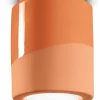 Ferroluce Deckenlampe Keramik E27 rund D: 12,5 cm Aufputz Orange* Wohnzimmerlampen|Keramiklampen