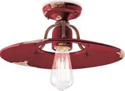 Ferroluce Deckenlampe Keramik Metall E27 Ø 40 cm rund Industrial* Wohnzimmerlampen|Keramiklampen