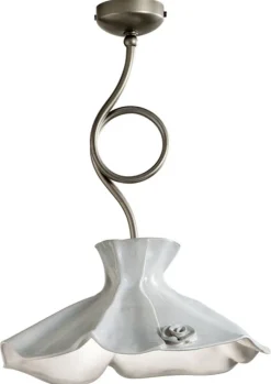 Online Ferroluce Deckenlampe Keramik Metall E27 in Silber Weiß Landhaus