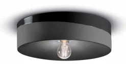 Sale Ferroluce Deckenlampe Keramik rund D: 40 cm Schwarz E27 Retro