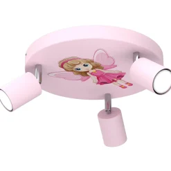 Outlet Luminex Deckenlampe Kinder Rosa Ø 30 cm schwenkbar Metall 3x GU10