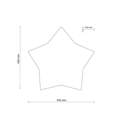 TK Lighting Deckenlampe Kinderzimmer Stern L: 45 cm Stoff Weiß Grau 2x E27*Kinder Deckenleuchten|Kinderzimmerlampen