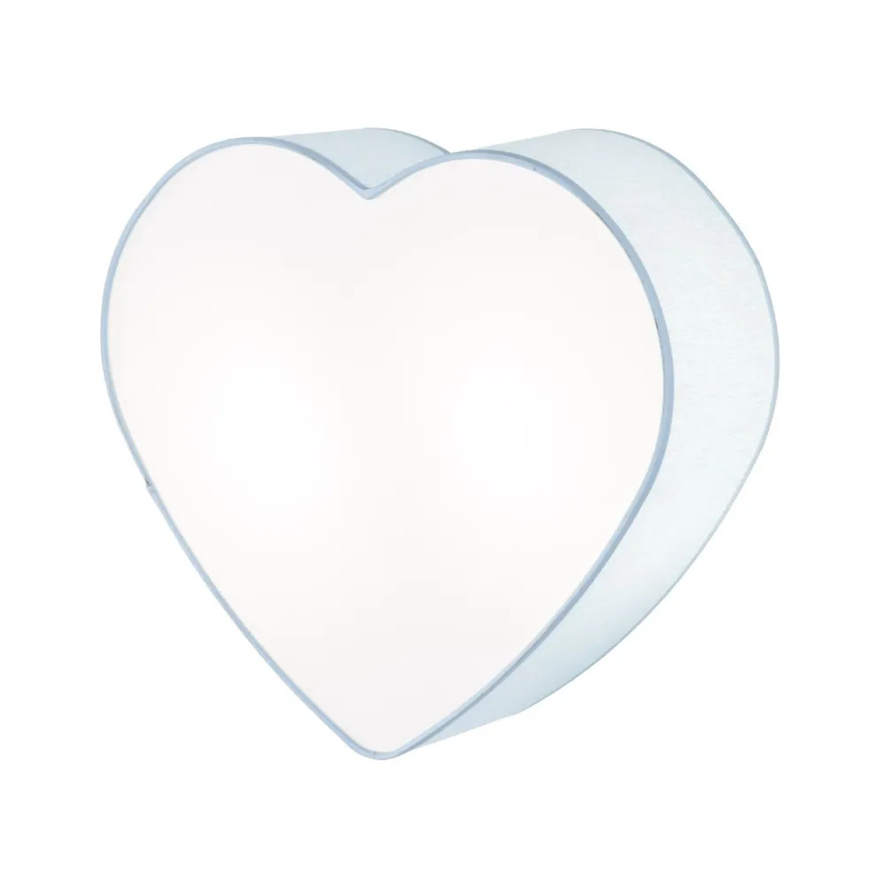 Online TK Lighting Deckenlampe Kinderzimmer Hellblau Weiß L: 42 cm Herz 2x E27