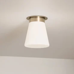 Elstead Deckenlampe klein B: 21,6 cm E27 Metall Glas in Bronze Weiß* Deckenleuchten|Flurlampen