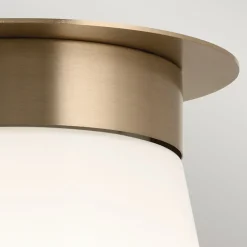 Elstead Deckenlampe klein B: 21,6 cm E27 Metall Glas in Bronze Weiß* Deckenleuchten|Flurlampen