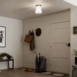 Elstead Deckenlampe klein B: 21,6 cm E27 Metall Glas in Bronze Weiß* Deckenleuchten|Flurlampen