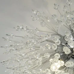 Searchlight Deckenlampe Kristall Ø 39 cm 4-flammig G9 Chrom Klar