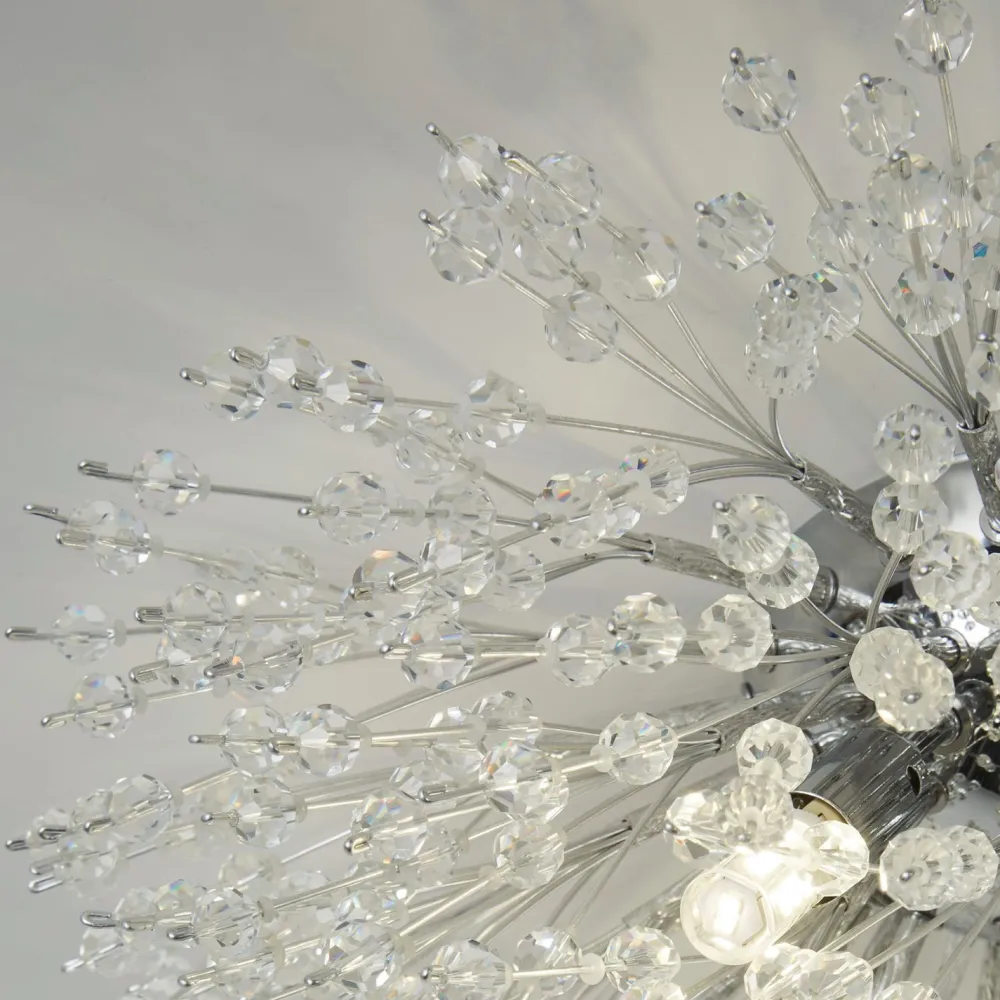 Searchlight Deckenlampe Kristall Ø 39 cm 4-flammig G9 Chrom Klar