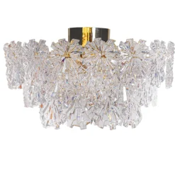 New By Rydéns Deckenlampe Kristall 51,5 cm breit in Gold 3-flammig E14