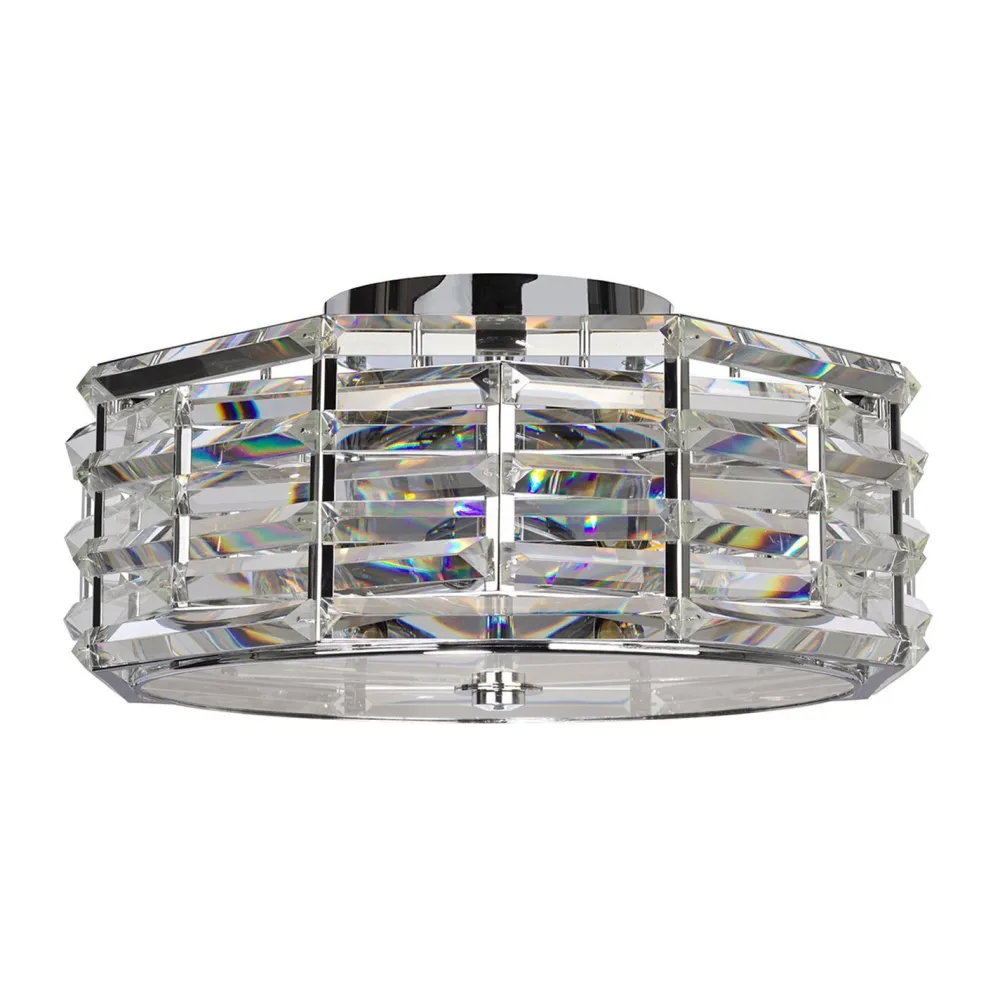 Sale Elstead Deckenlampe Kristall Metall rund Ø48cm E27 BERSIVA