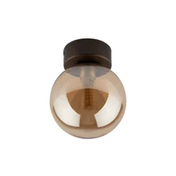 TK Lighting Deckenlampe Kugel klein Ø 12 cm H: 15 cm Rauchglas Metall G9* Deckenleuchten|Badezimmer Lampe