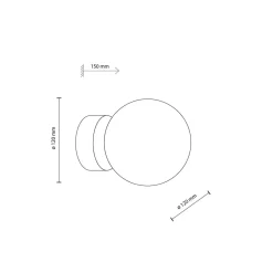 TK Lighting Deckenlampe Kugel klein Ø 12 cm H: 15 cm Rauchglas Metall G9* Deckenleuchten|Badezimmer Lampe