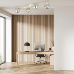 Emibig Deckenlampe Kugel Schirme Glas Metall 100 cm lang* Deckenleuchten|Flurlampen