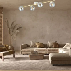 Emibig Deckenlampe Kugel Schirme Glas Metall 100 cm lang* Deckenleuchten|Flurlampen