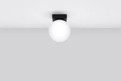 Sollux Deckenlampe Kugelschirm Ø 12 cm Weiß Schwarz G9 Glas* Deckenleuchten|Flurlampen