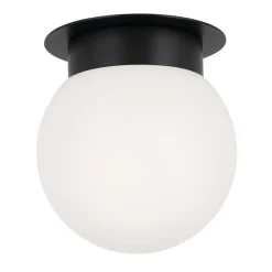 Sale Elstead Deckenlampe Kugelschirm Glas Metall Ø 20,3 cm Schwarz Weiß E27