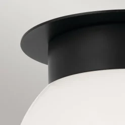 Sale Elstead Deckenlampe Kugelschirm Glas Metall Ø 20,3 cm Schwarz Weiß E27