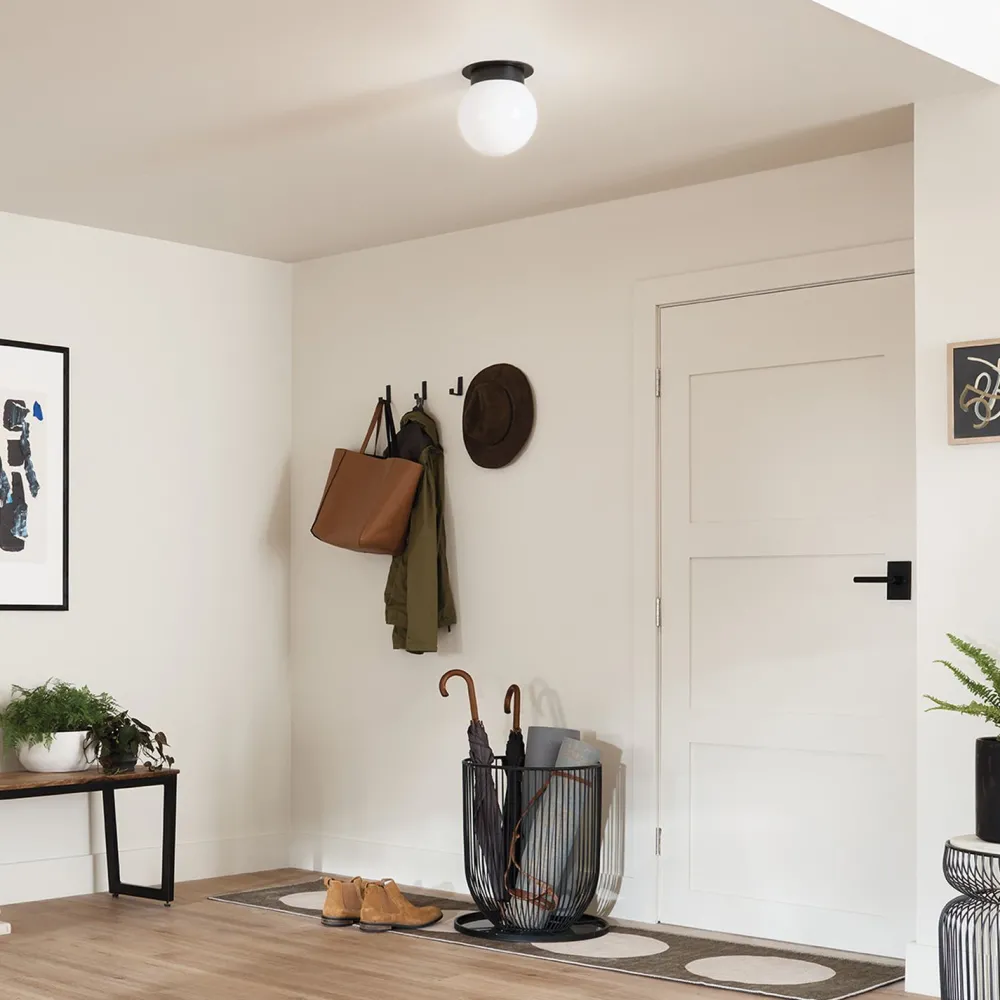 Sale Elstead Deckenlampe Kugelschirm Glas Metall Ø 20,3 cm Schwarz Weiß E27