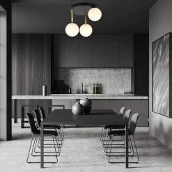 Emibig Deckenlampe Kugelschirme 3x E14 Schwarz Weiß Gold* Deckenleuchten|Bürolampen