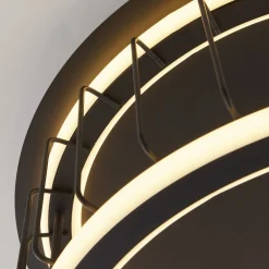 Searchlight Deckenlampe LED rund Schwarz Weiß 3000 K 1074 lm D: 40 cm* Wohnzimmerlampen|Schlafzimmer Lampen