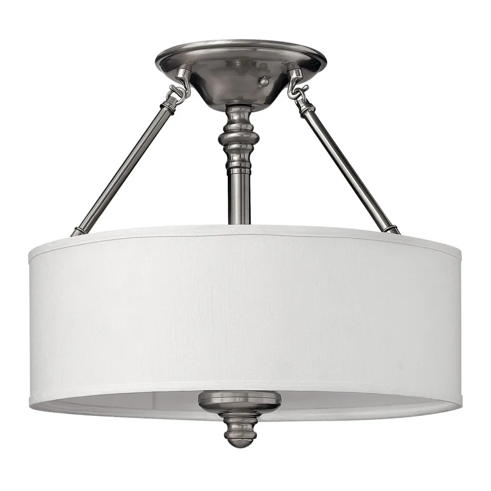 Discount Elstead Deckenlampe LUANA in Nickel Ø:41cm Design Lampe