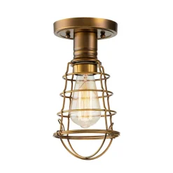 Elstead Deckenlampe Messing Antik D: 14,5 cm klein aus Metall E27* Deckenleuchten|Flurlampen