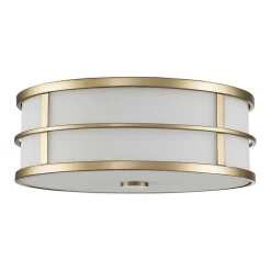 Outlet Elstead Deckenlampe Messing Creme Ø 34 cm E27 Vintage SHOJI