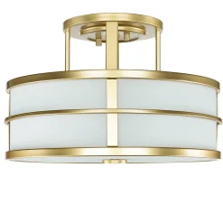 Elstead Deckenlampe Messing Creme 3x E27 Ø 34 cm rund SHOJI