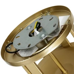 Elstead Deckenlampe Messing Creme 3x E27 Ø 34 cm rund SHOJI