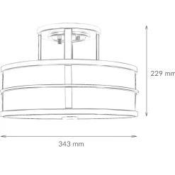 Elstead Deckenlampe Messing Creme 3x E27 Ø 34 cm rund SHOJI