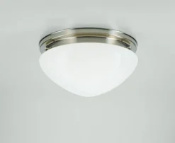 Berliner Messingleuchten Deckenlampe Messing Glas Ø30 cm E27 in Nickel* Flurlampen|Bürolampen