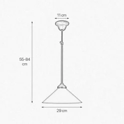 Giovanni Battista Deckenlampe Messing Glas E27 D: 29 cm höhenverstellbar* Deckenleuchten|Hängelampen