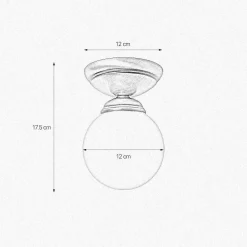 Clearance Giovanni Battista Deckenlampe Messing Glas E14 Ø 12 cm Kugel Schirm