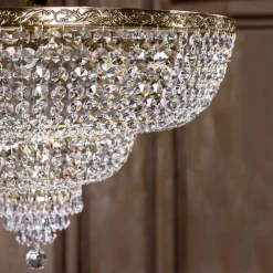 Sale Maytoni Deckenlampe Metall Ø 100 cm in Gold antik E27 rund PAUL