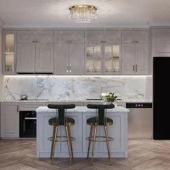 Outlet Maytoni Deckenlampe Metall E14 45 cm breit in Gold rund INGA