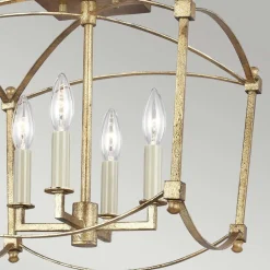 Elstead Deckenlampe Metall E14 36,5 cm breit in Antikgold* Deckenleuchten|Badezimmer Lampe