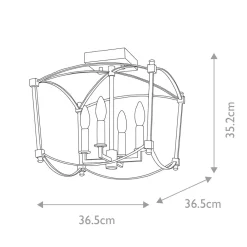 Elstead Deckenlampe Metall E14 36,5 cm breit in Antikgold* Deckenleuchten|Badezimmer Lampe