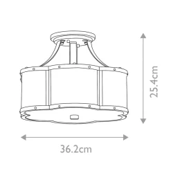 Elstead Deckenlampe Metall E27 in Schwarz-Messing XENIA* Deckenleuchten|Badezimmer Lampe