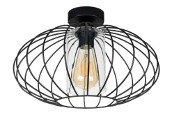 Online Belis Deckenlampe Metall E27 rund Ø34 cm Schwarz Retro Design