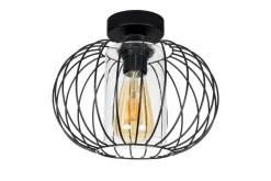 Hot Belis Deckenlampe Metall E27 rund Ø25 cm Schwarz Retro Design