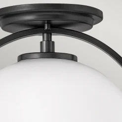 Elstead Deckenlampe Metall Glas Ø 28,2 cm rund Schwarz Weiß E27* Deckenleuchten|Badezimmer Lampe