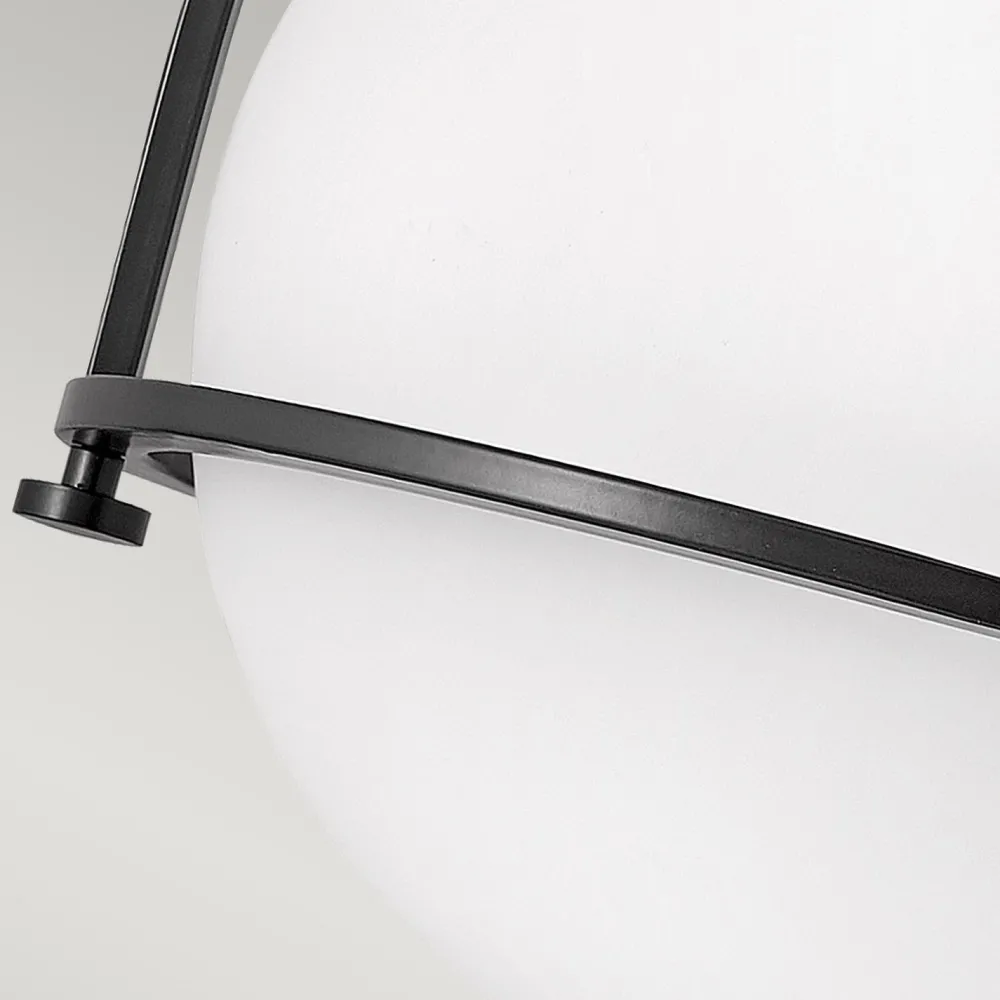 Elstead Deckenlampe Metall Glas Ø 28,2 cm rund Schwarz Weiß E27* Deckenleuchten|Badezimmer Lampe