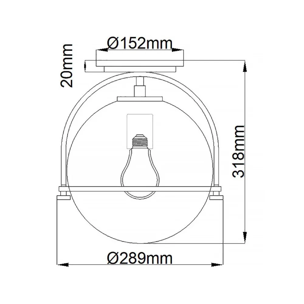 Elstead Deckenlampe Metall Glas Ø 28,2 cm rund Schwarz Weiß E27* Deckenleuchten|Badezimmer Lampe