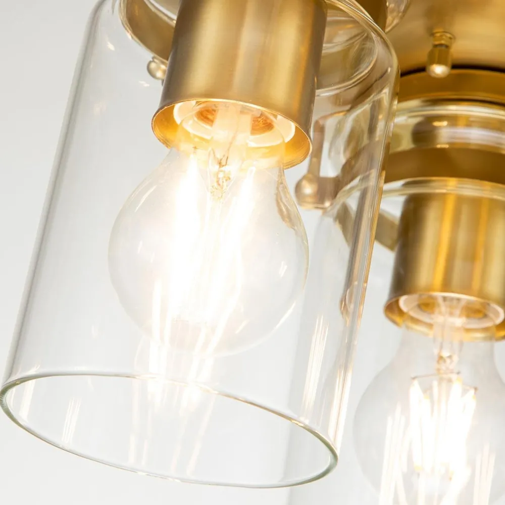 Online Elstead Deckenlampe Metall Glas B: 28,2 cm in Messing gebürstet E27