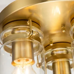 Online Elstead Deckenlampe Metall Glas B: 28,2 cm in Messing gebürstet E27